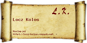 Locz Kolos névjegykártya