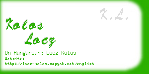 kolos locz business card